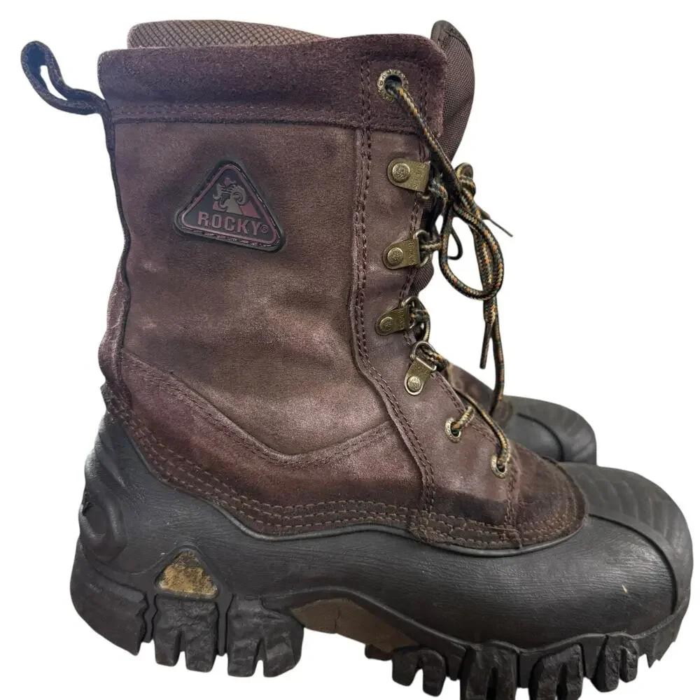 Rocky Jasper Trac Leather Brown Mens Lace Up Work Boots 200 Gr Thinsulate sz 8